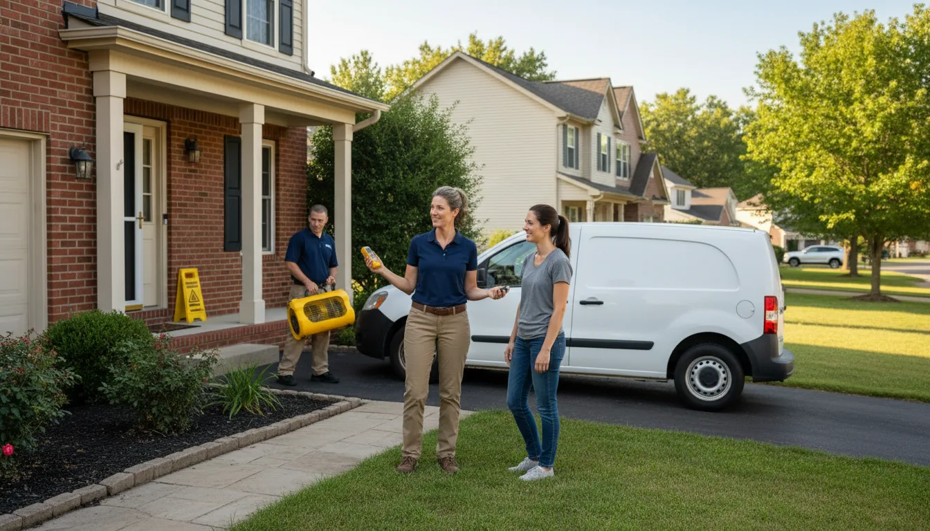 Residential water damage restoration in West York, IL